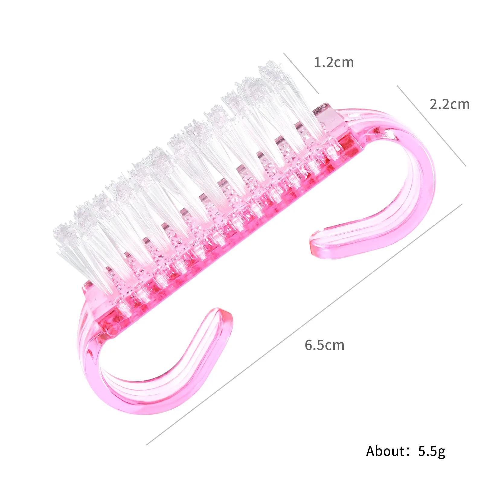 1/5/20 pièces brosse à ongles en acrylique couleur rose Nail Art manucure pédicure doux enlever la p