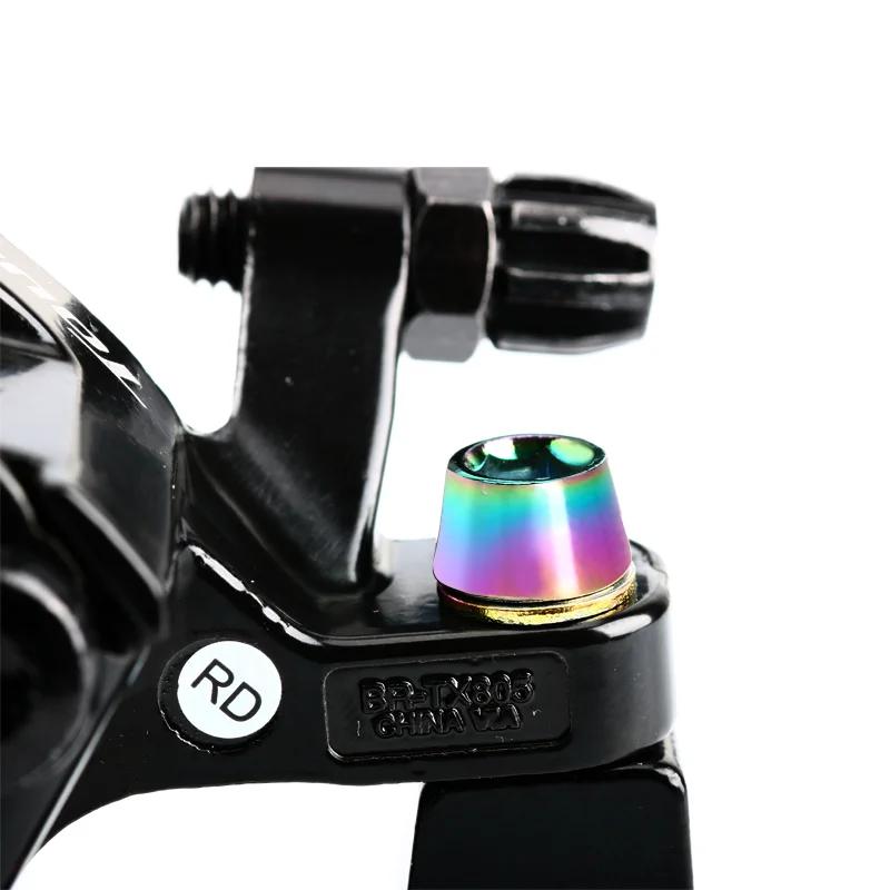 Pince à boulon d'étrier de frein à disque de vélo, vis fixes M6 x 18MM, acier allié coloré plaqué ti