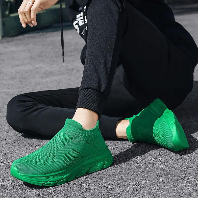 Baskets respirantes à enfiler pour hommes et femmes, chaussures de jogging, chaussettes légères, bas