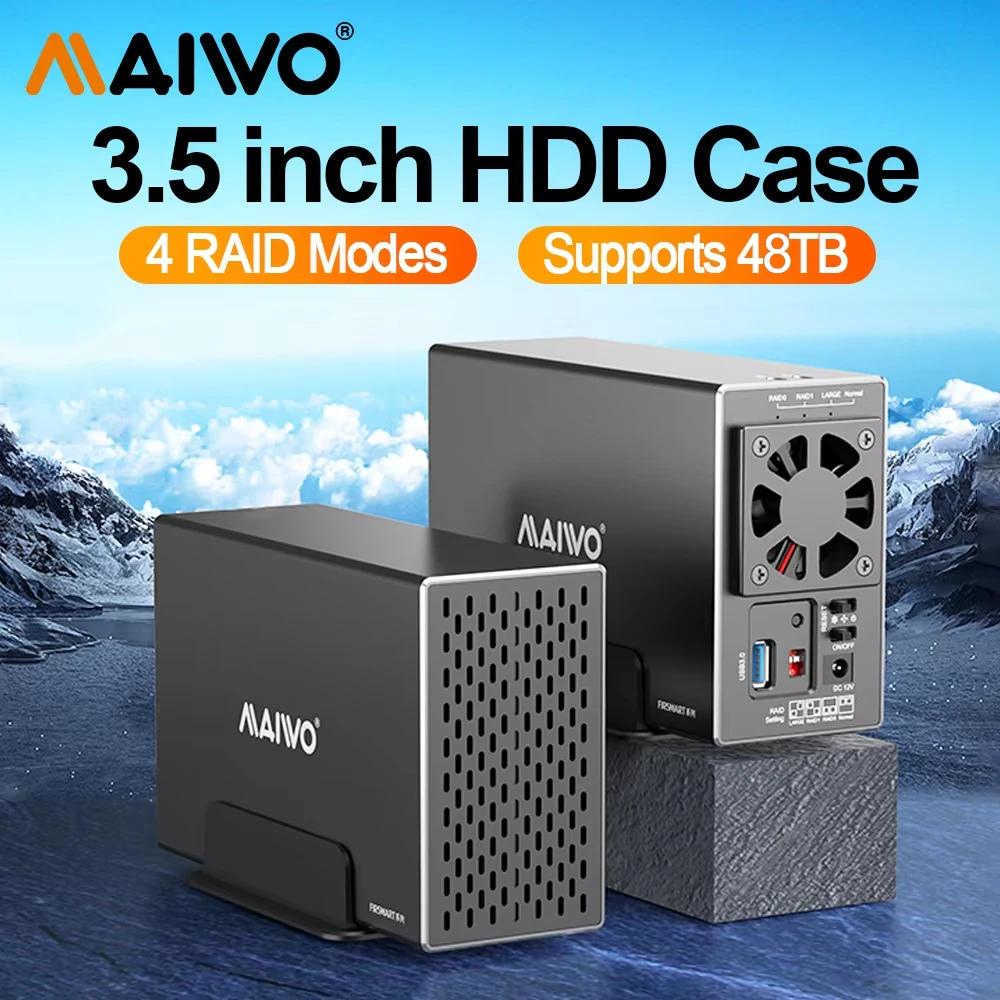 MAIWO-Station d'accueil pour disque dur SATA vers USB 3.0, 2 baies, pour boîtier de 3.5 pouces avec