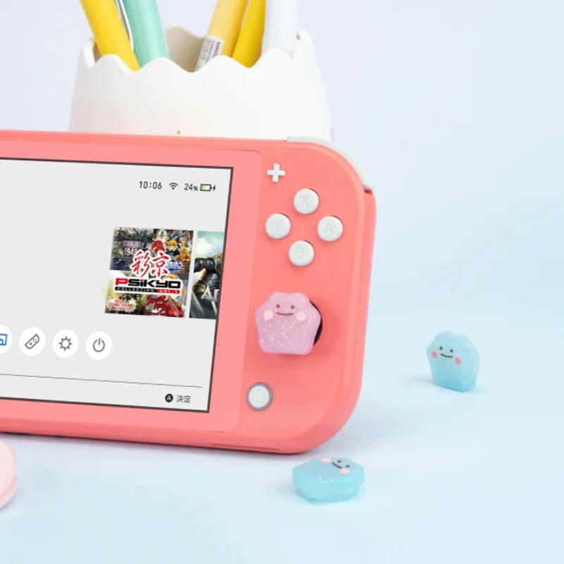 Stars Ghost – Joystick Transparent à paillettes, capuchon de poignée en Silicone pour Nintendo Switc