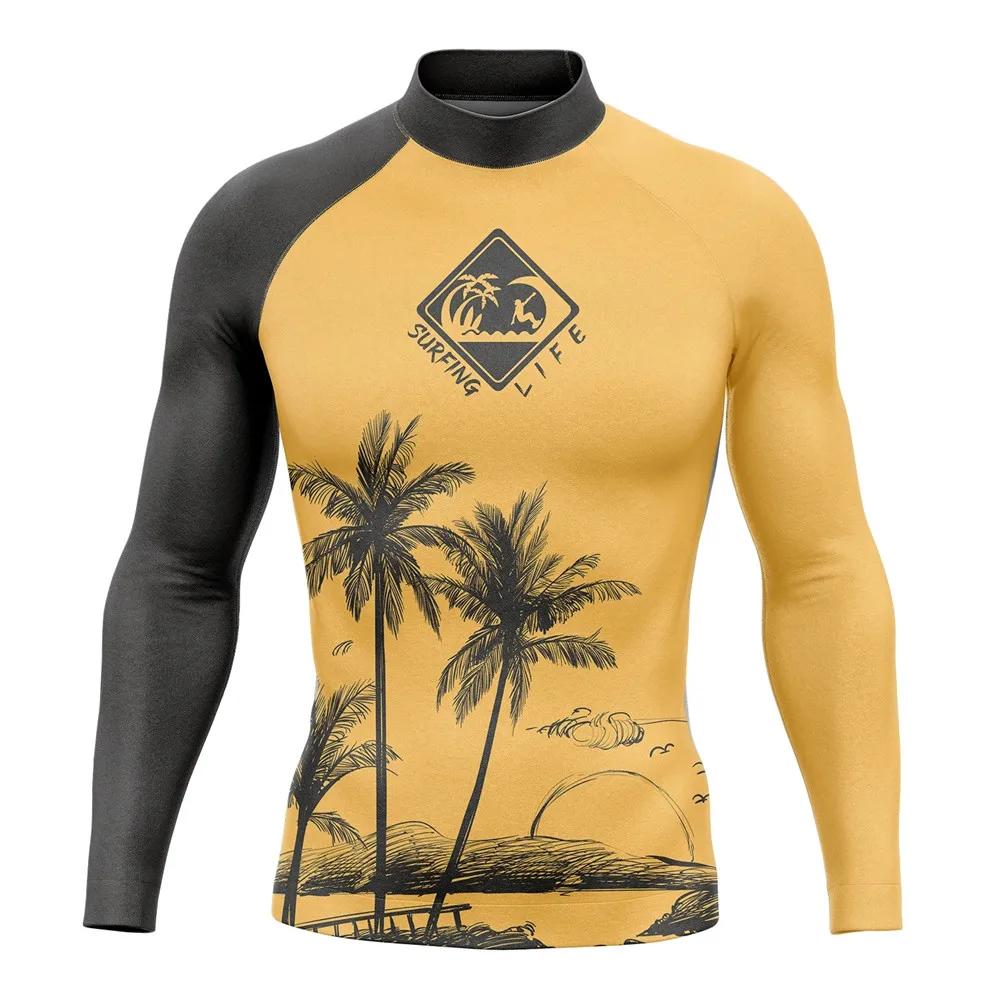 Rash Guard hommes Surf chemises à manches longues Lycra Surf Traje De Baño Manga Larga maillot De Ba