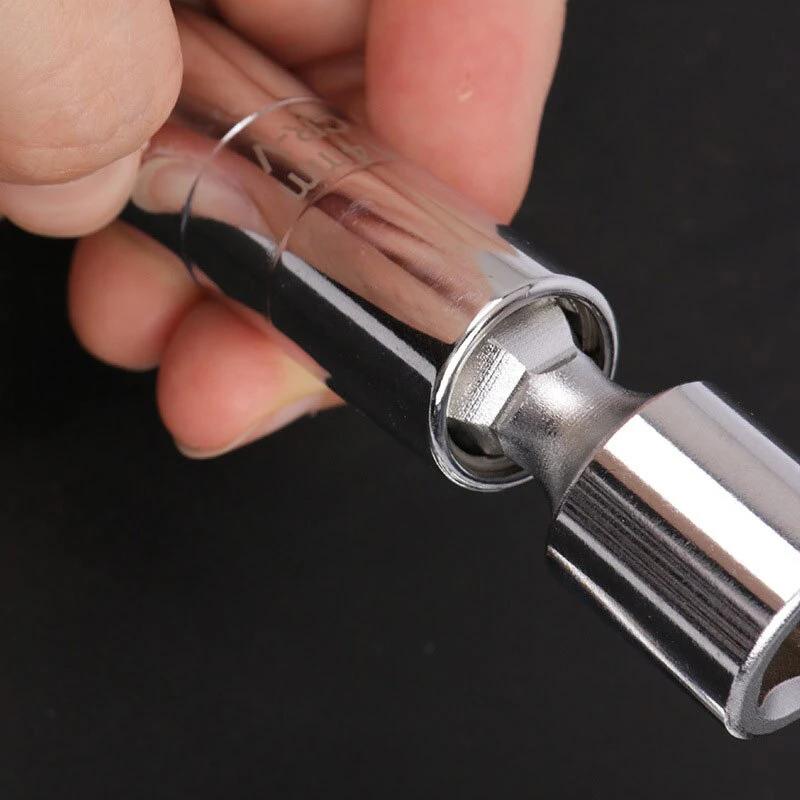 Clé à manchon universelle pour bougie d'allumage, douille magnétique de 3/8 pouces, Angle de 12 poin