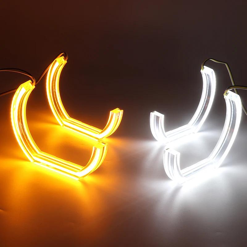 LED cristal yeux d'ange coupe Style DRL DTM U forme lumière 6000K blanc jaune pour BMW série 1 E82 E