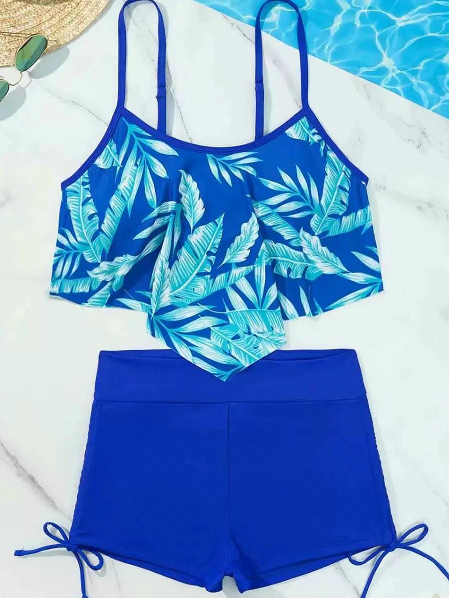 Ensemble Tankini Imprimé 2 Pièces 2026 – Maillot de Bain Sexy Taille Haute pour Femme – Tenue de Pla