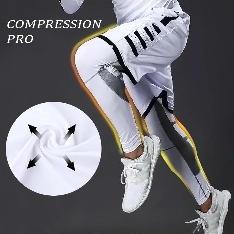 Pantalon compression lycra homme cyclisme course basket football fitness