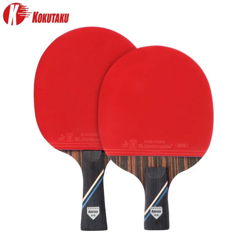 KOKUTAKU-Ensemble de raquettes de ping-pong 6 étoiles, pelle X6, raquette de tennis de table en carb