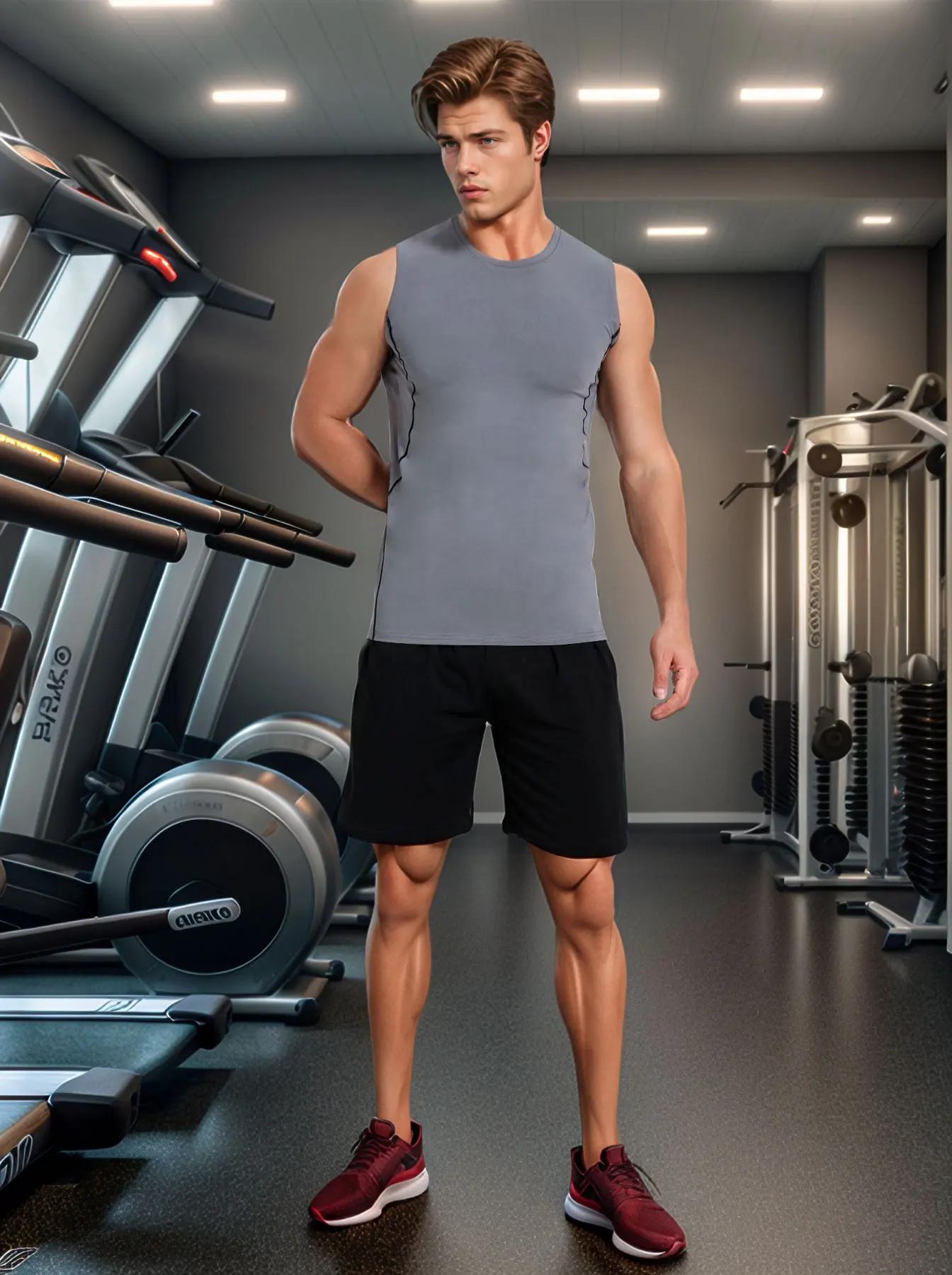Débardeur de sport élastique à Compression pour hommes, sous-vêtements respirants à séchage rapide e