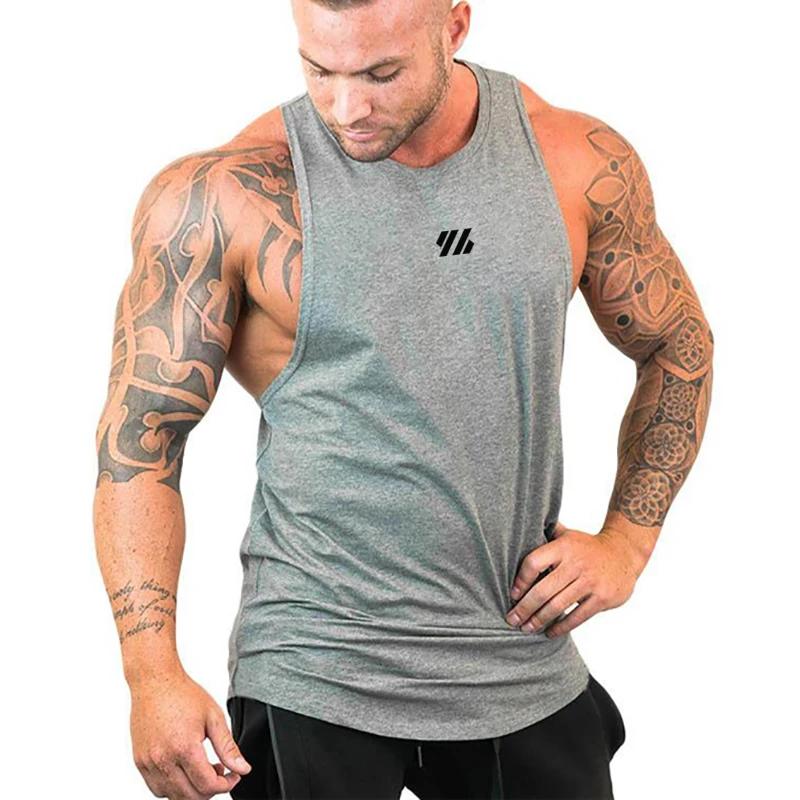 Gilet de musculation homme coton respirant été fitness entraînement gym confortable