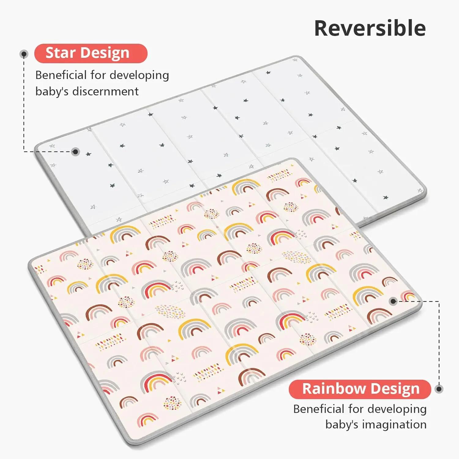 Tapis de jeu pliable pour bébé, tapis de parc PIGLOG 50x50, tapis de jeu en mousse sûr pour le temps