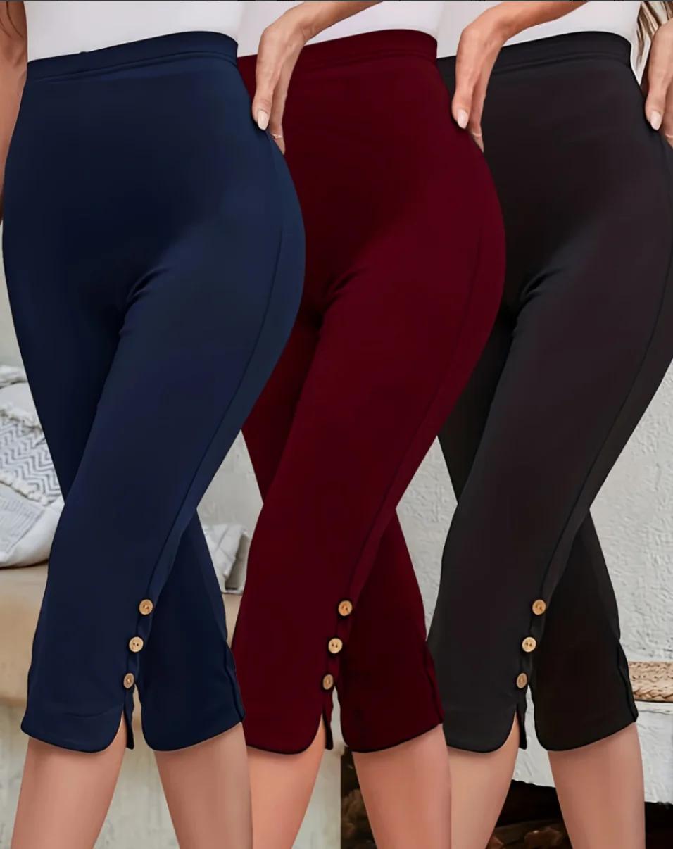 Pantalon élastique taille haute à sept pieds pour femme, mi-mollet, couche de Base, vêtements avec d