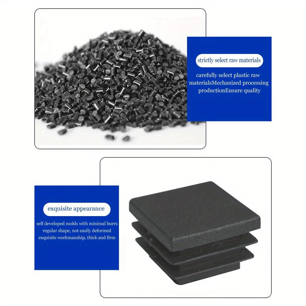 Moules carrés en acier 45x45MM, couvercle de protection, gaine de pied, bouchon carré en plastique,