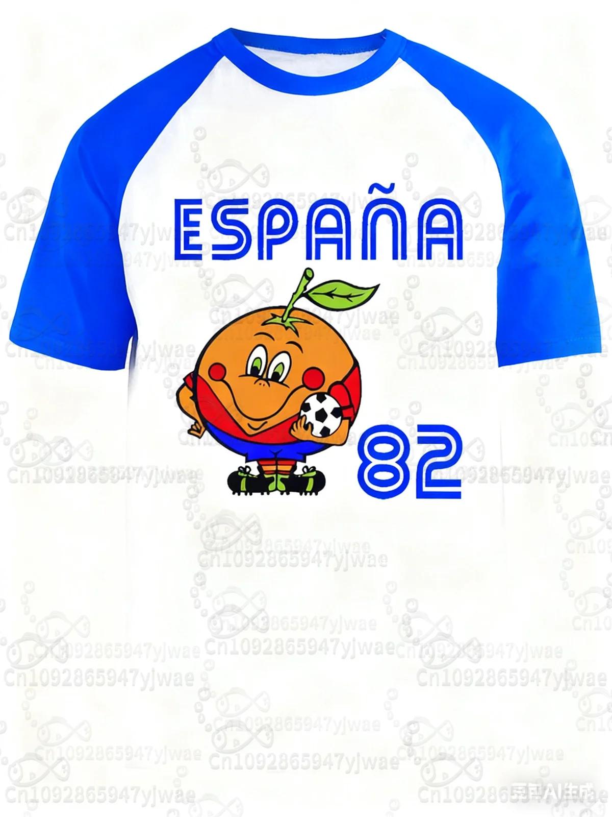 Espagne 82 Naranjito monde Football sport T-Shirt pour hommes femmes unisexe col rond T-Shirts rétro