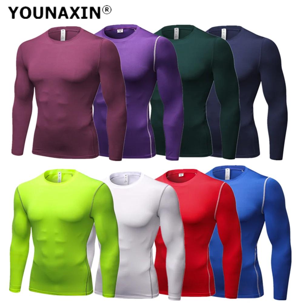 T-shirt moulant à manches longues pour homme, séchage rapide, sport de gym, yoga, fitness, cyclisme,