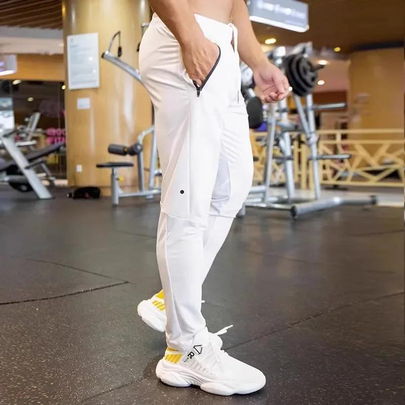 Pantalon automne respirant homme - Tenue course sportive à séchage rapide avec poches zippées