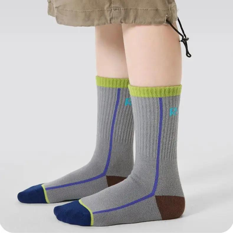 Chaussettes de dehors à Rayures en Coton pour Enfant, Garçon et Fille, 4 Paires, 3-12T, Nouvelle Col