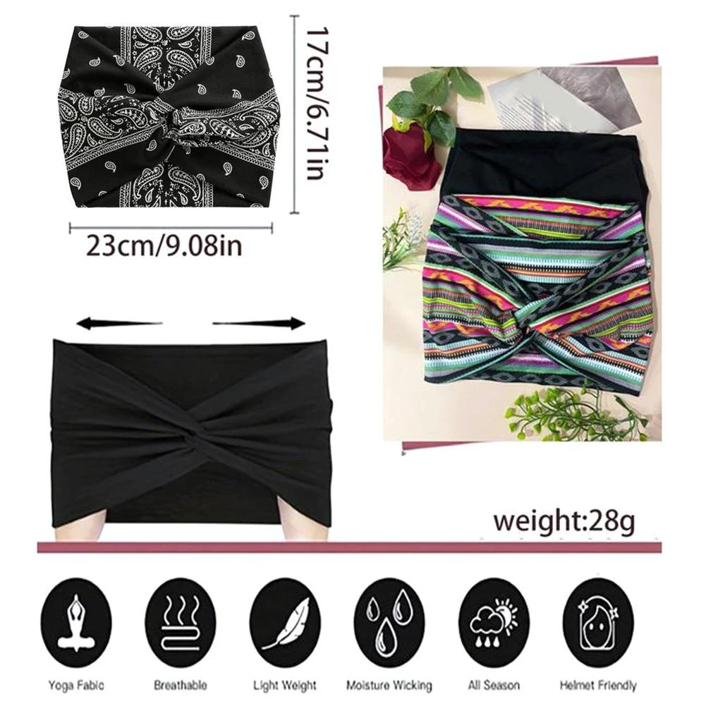 Bandons larges torsadés pour femmes Extra Large Turban Workout Band Band Fashion Yoga Bands Boho Twi
