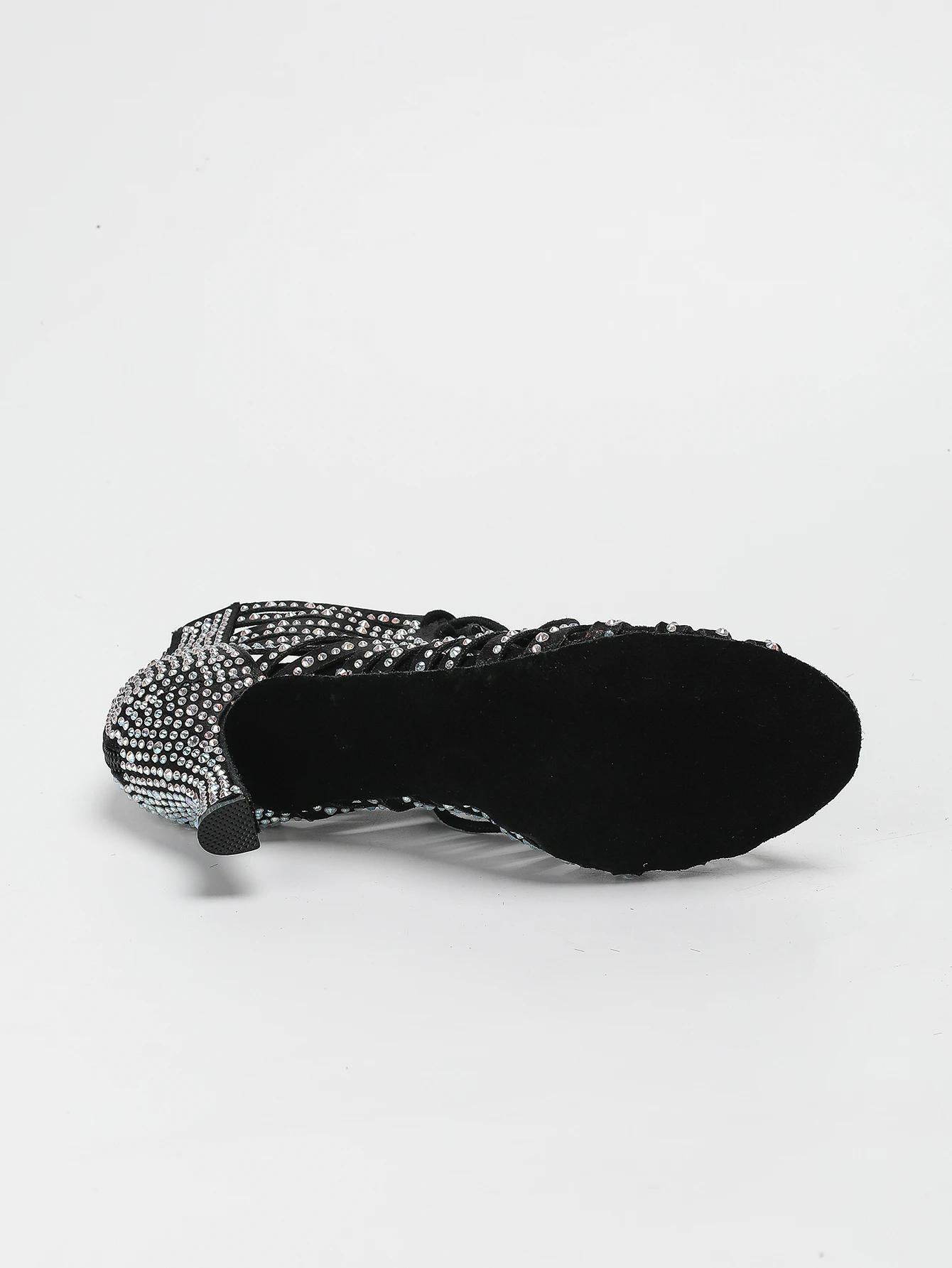 Ailove chaussures de danse à talons hauts de 7.5CM confortables en cristal satiné pour femmes, chaus