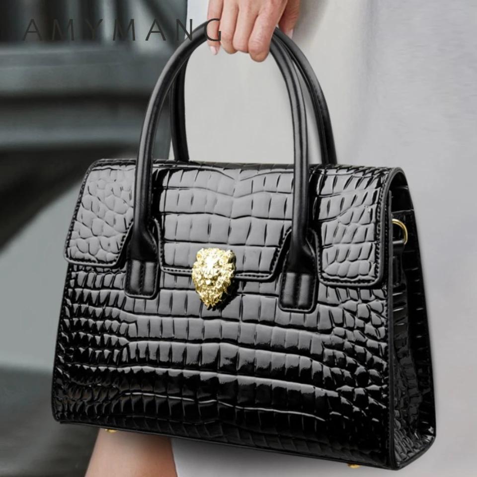 Marque de luxe sacs à main femmes sacs concepteur Sac de transport Alligator en cuir verni épaule ba