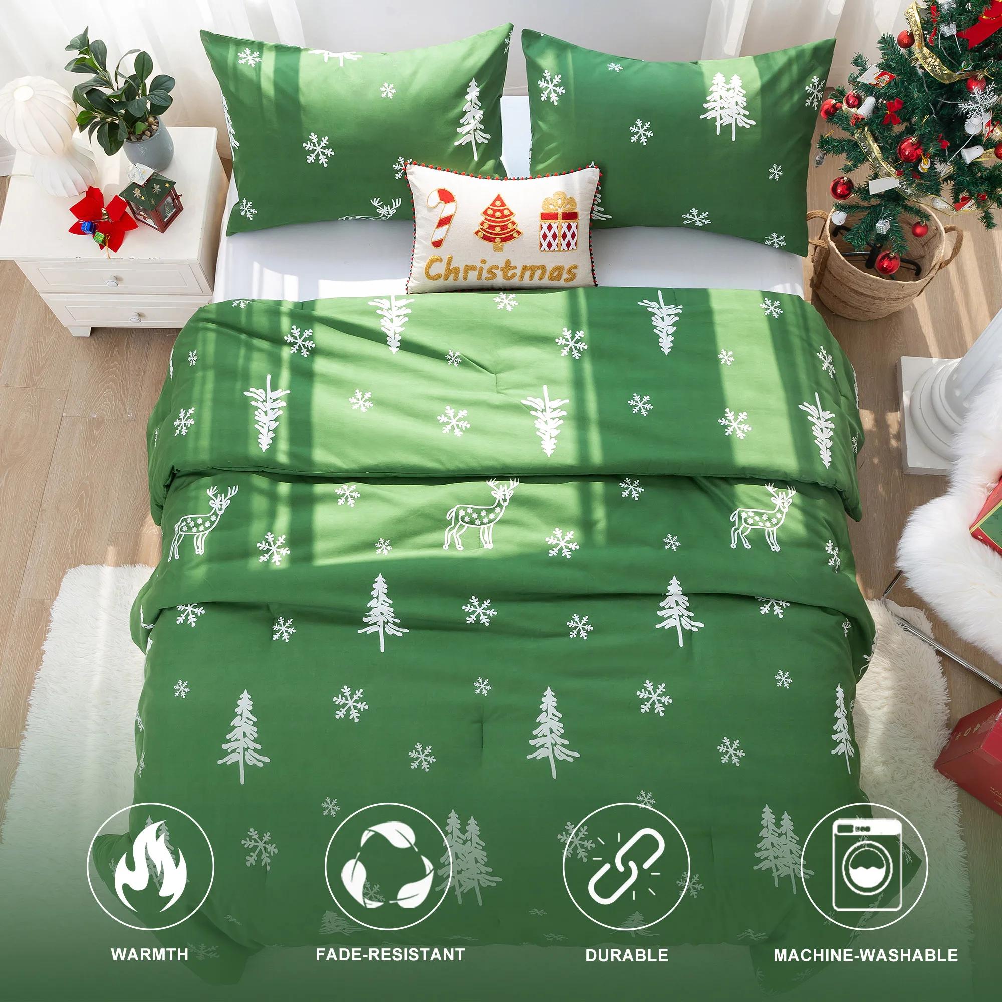 Couette de lit en polycoton doux taille Queen, ensemble de literie en duvet avec couvre-oreiller