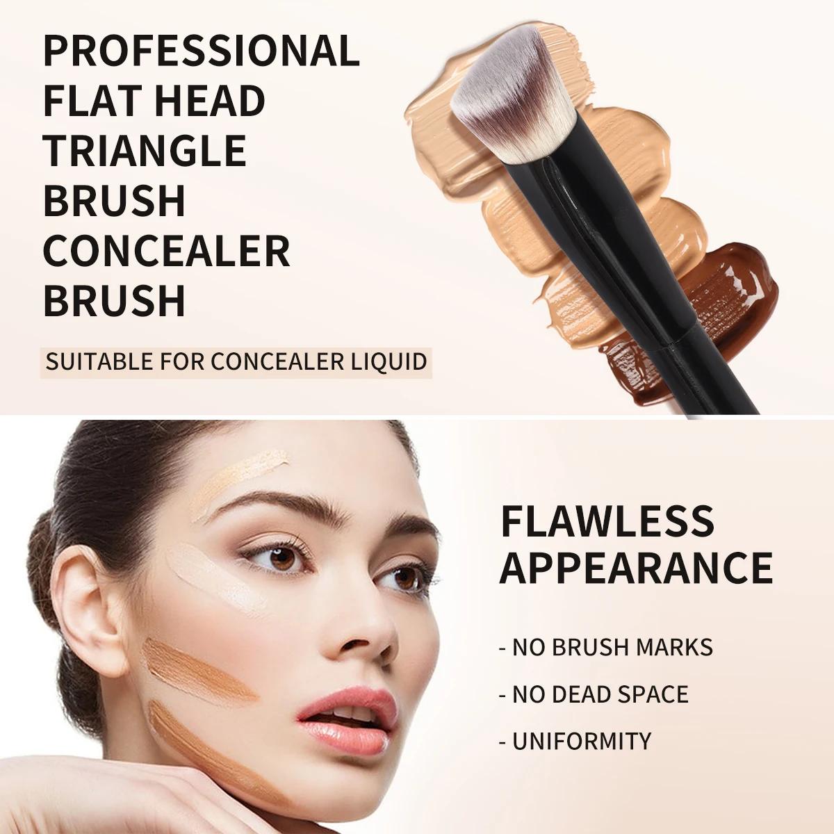 MAANGE-Pinceau de maquillage sans défaut, fond de teint plat/angle, contour sous les yeux, pinceau p