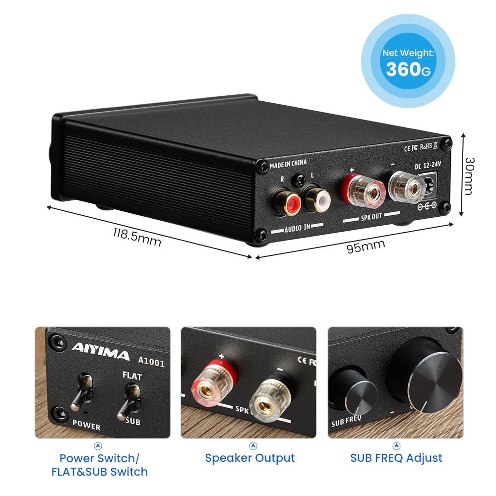 Amplificateur de subwoofer AIYIMA A1001 100W, amplificateur de puissance TPA3116, amplificateur de s