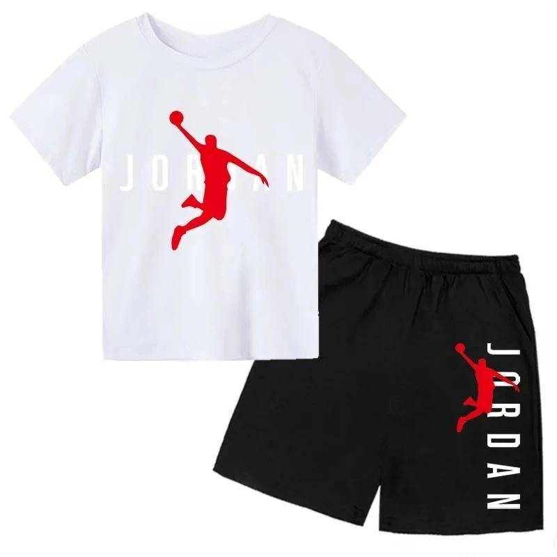 Marque d'été lettre imprimer à manches courtes enfant T-shirt + Shorts 2 pièces ensemble pour garçon