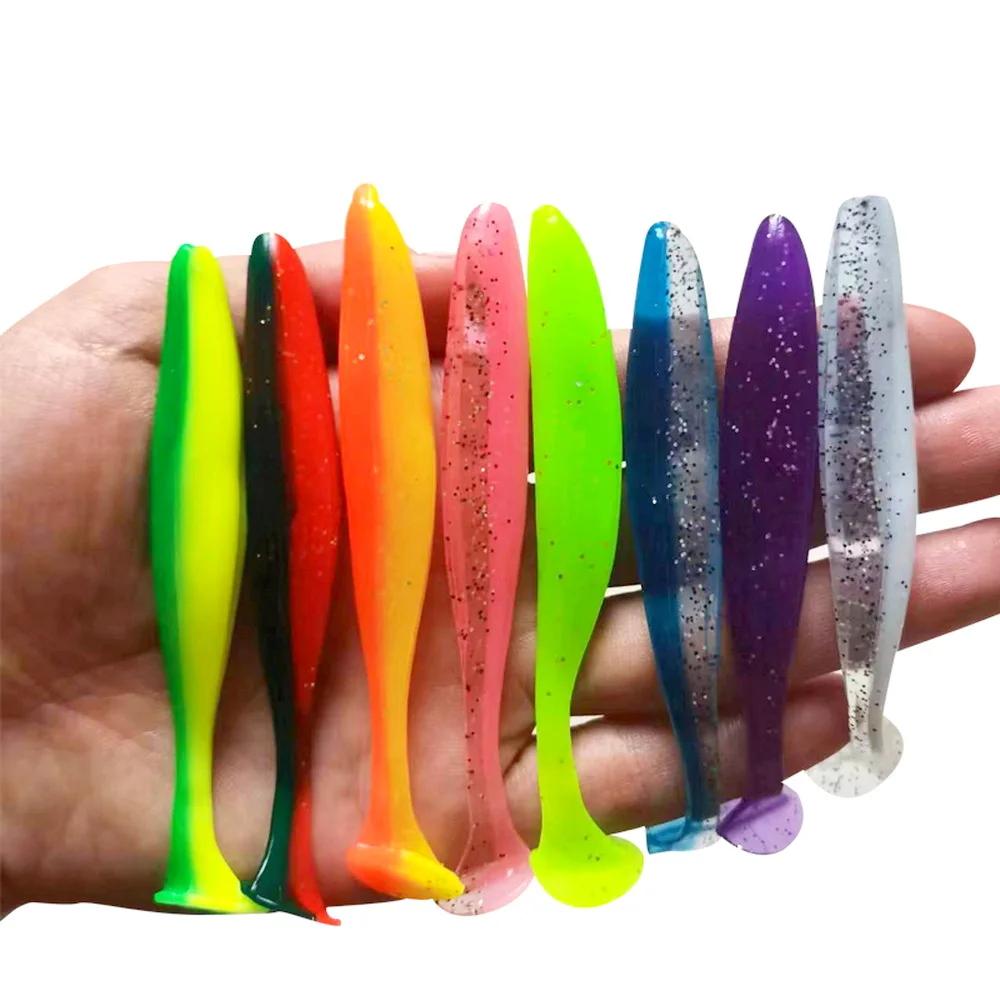 Leurre de pêche 55mm 70mm 90mm T queue ver appât souple gabarits Wobblers attirail bar brochet artif