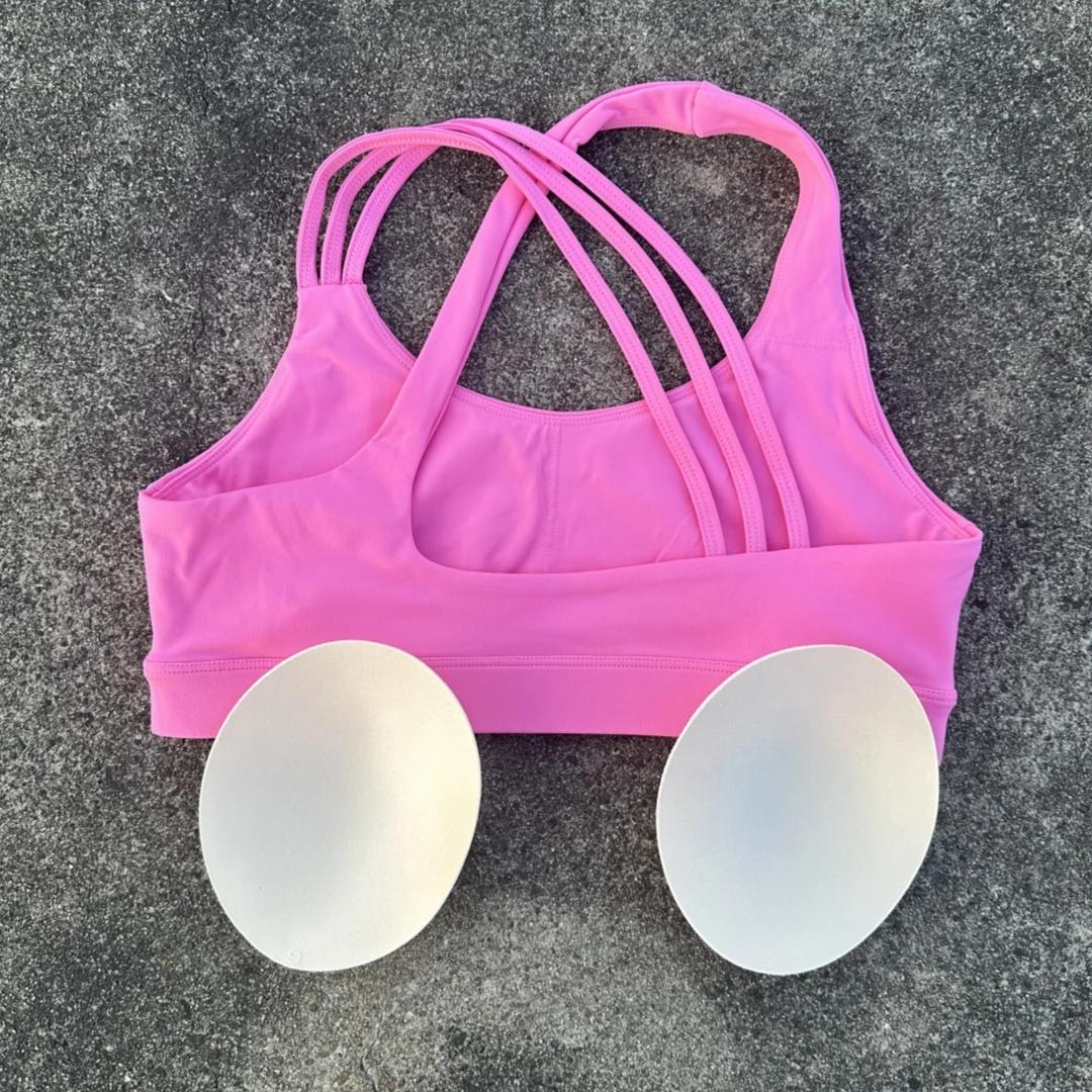 Couleur unie haute résistance bandoulière croisée Gym sous-vêtements de gymnastique femmes Fitness S