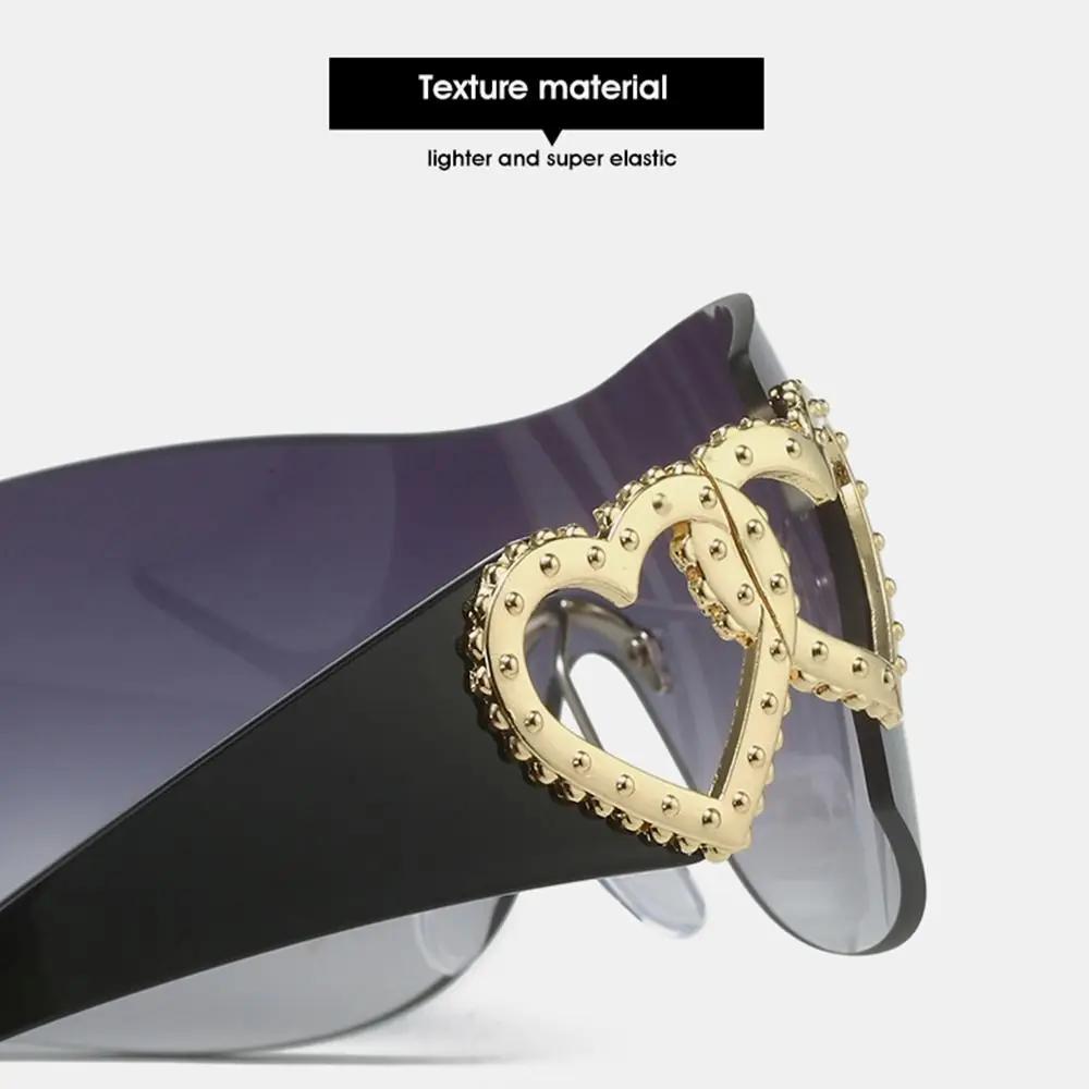 Lunettes de soleil de styliste pour femmes, verres de luxe, tendance, y2k, rose ombré, 2000, 2023