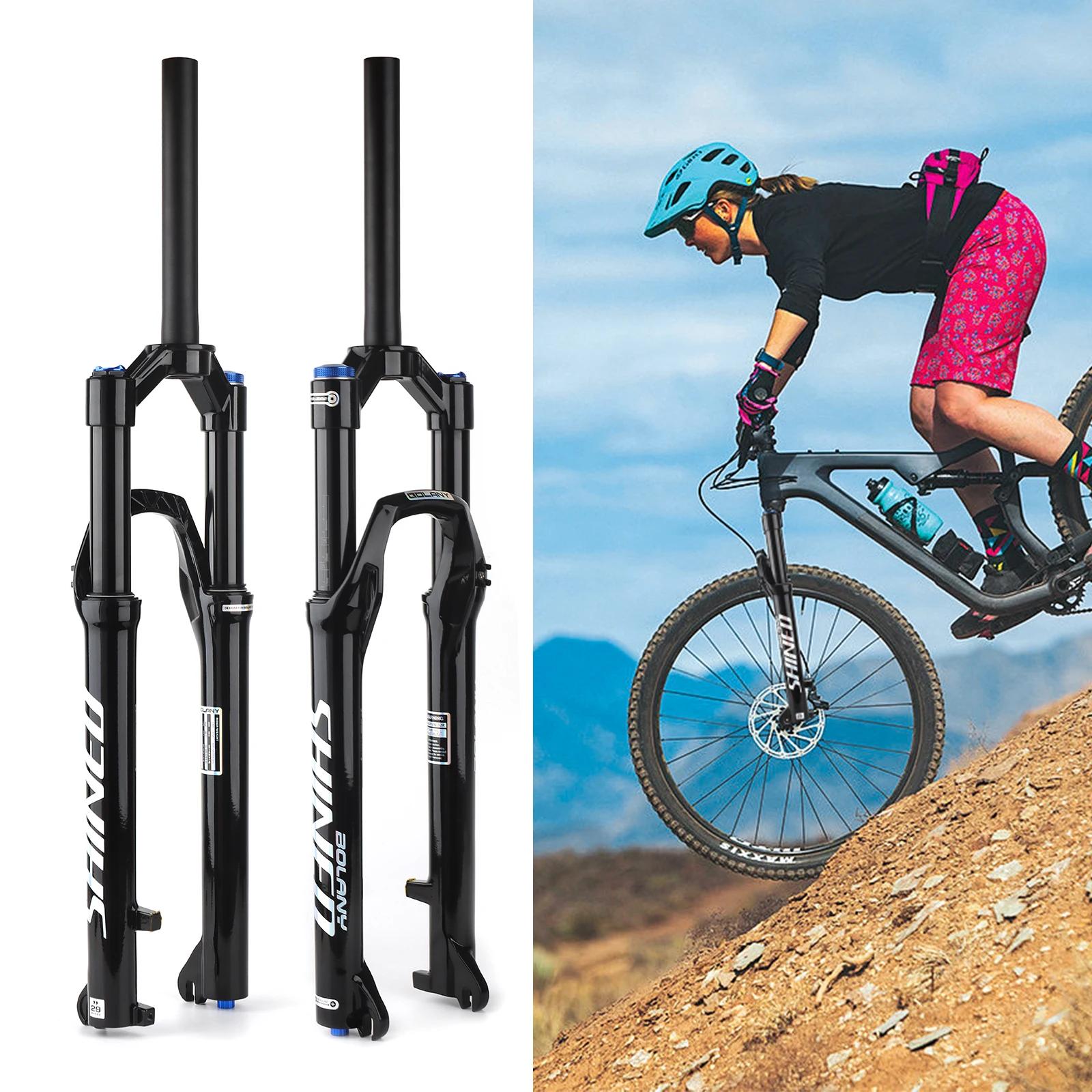 BOLANY fourche à Air de vélo 26/27, 5/29 pouces fourche à Suspension à Tube droit rebond réglable 9x