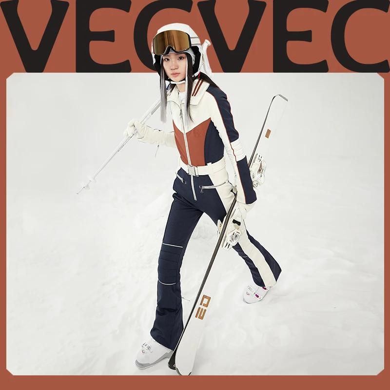 VECVEC – combinaison de Ski pour femme, vêtement respirant, coupe-vent, imperméable, bavoir, pour la