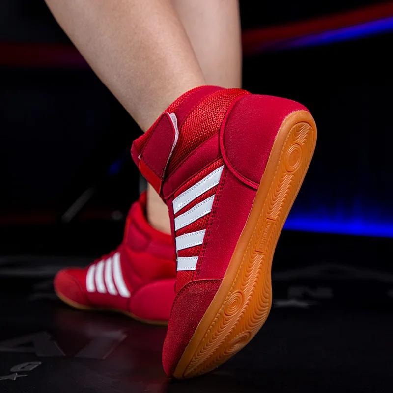 Chaussures de lutte, chaussures de boxe, semelle extérieure en caoutchouc respirante pour hommes, fe