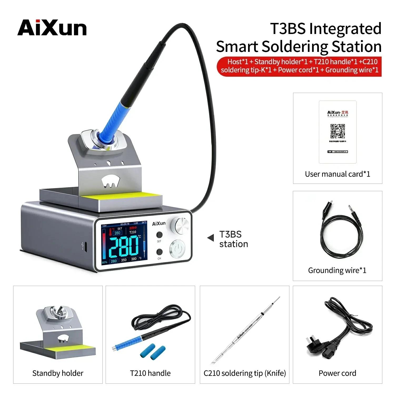 AIXUN T3A T3B Station de soudage intelligente soudage T115/T210/T245 /T12 Station de reprise T3AS T3