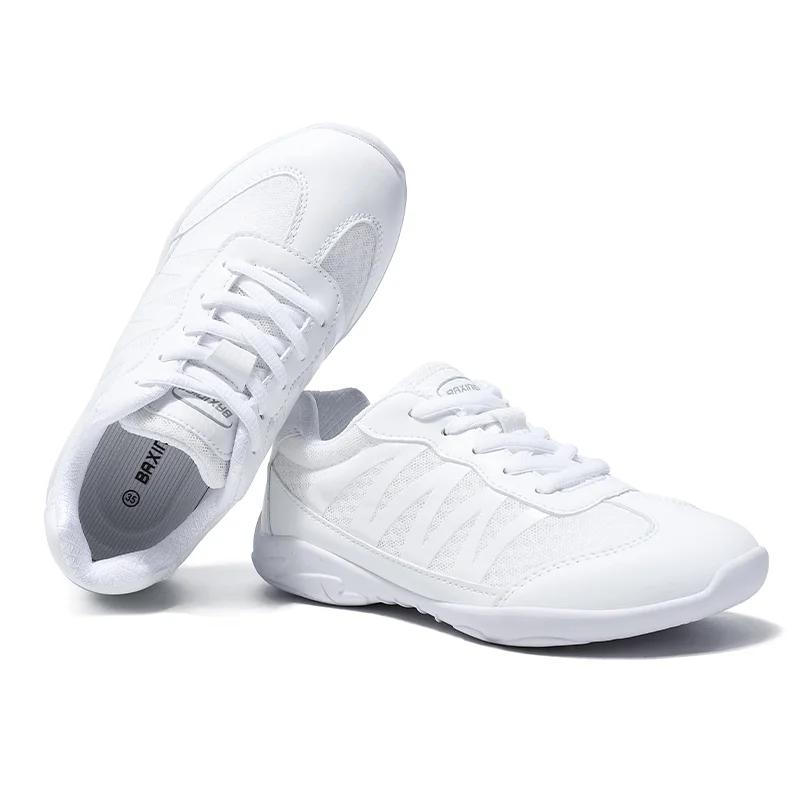 BAXINIER Chaussures de cheerleading blanches pour filles, baskets respirantes pour l'entraînement, l