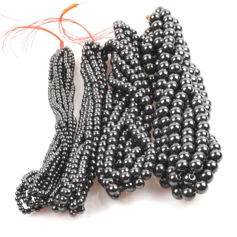 Pierre naturelle magnétite hématite perles en vrac pierre biliaire noire magnétique pour les femmes