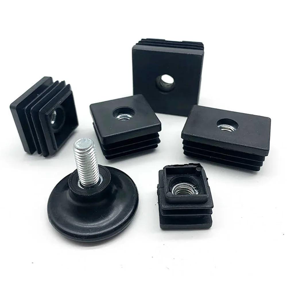 Coussinet de pieds réglable carré/rond en plastique PP M8 M10, 4 pièces, pour Table, chaise, meubles