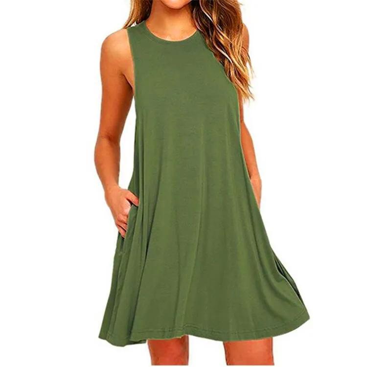 Robe T-Shirt trapèze décontractée pour femmes, Cover-Up de plage avec poches, grande taille, ample,