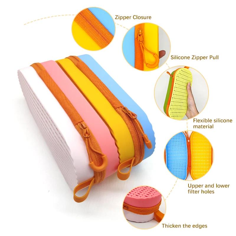 Étui pour lunettes de natation, étuis de protection en Silicone avec trou de vidange pour lunettes d