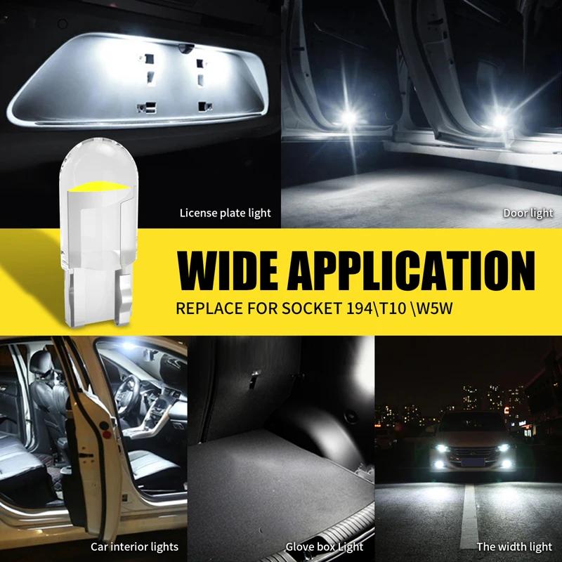 AILEO T10 LED W5W Canbus verre COB 6000k lecture dôme lampe marqueur cale plaque d'immatriculation a