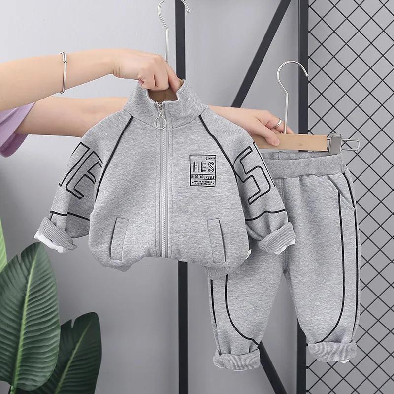 Nouveau printemps automne bébé vêtements Costume enfants garçons veste pantalon 2 pièces/ensembles e
