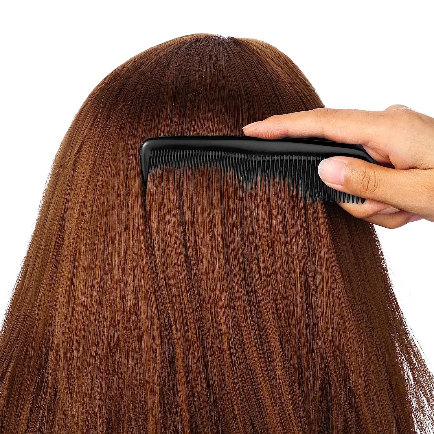 Peigne de coiffure noir 5 pièces, peigne à cheveux à dents fines, peigne résistant à la chaleur, pei