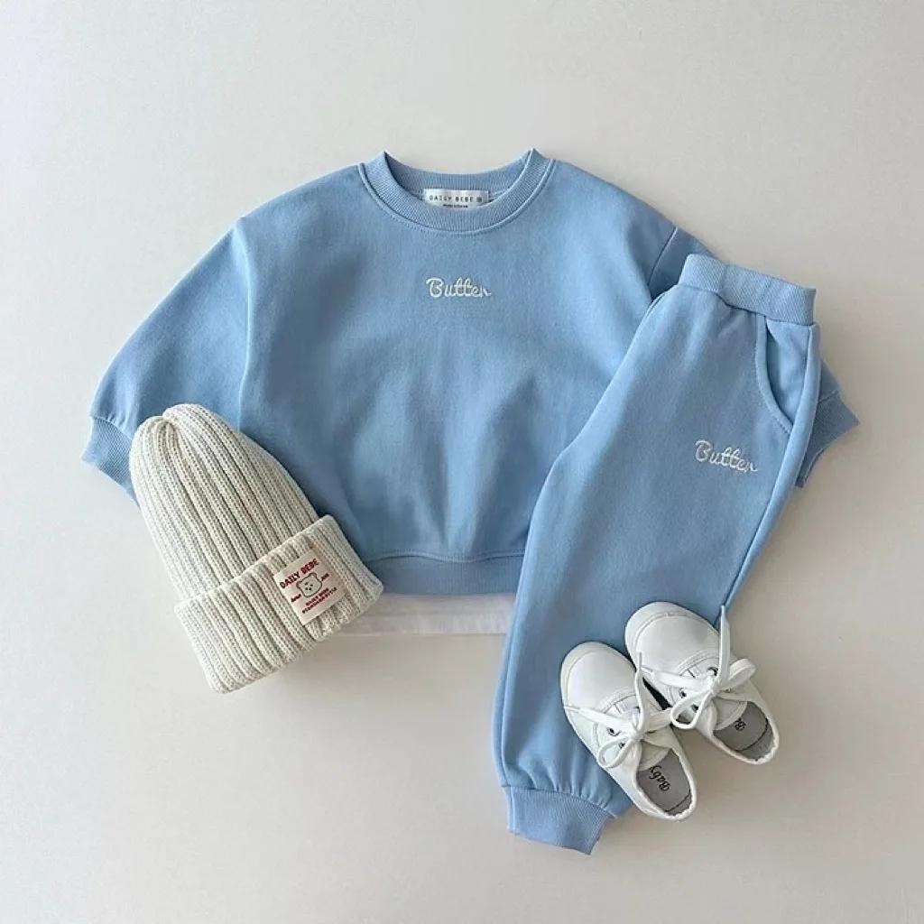 Ensemble de vêtements de dessin animé coréen pour bébé garçon et fille, survêtement décontracté, T-s