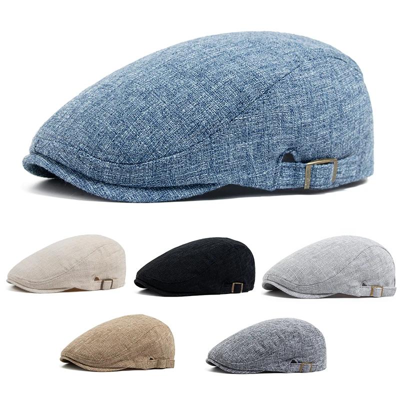Nouveau été mince Double boutonnage béret mode hommes Vintage visière casquette plate femmes chapeau