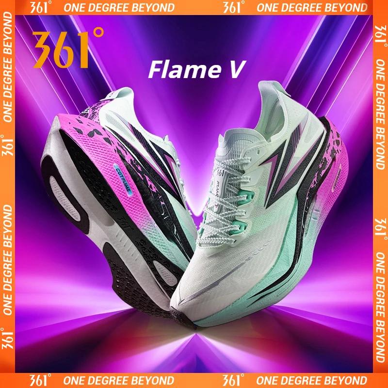 361 degrés flamme 5 chaussures de course pour hommes plaque de carbone respirant Stable rebond Gripp