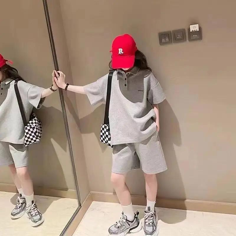 Ensemble T-shirt et pantalon à manches courtes pour filles, vêtements de sport décontractés, olympiq
