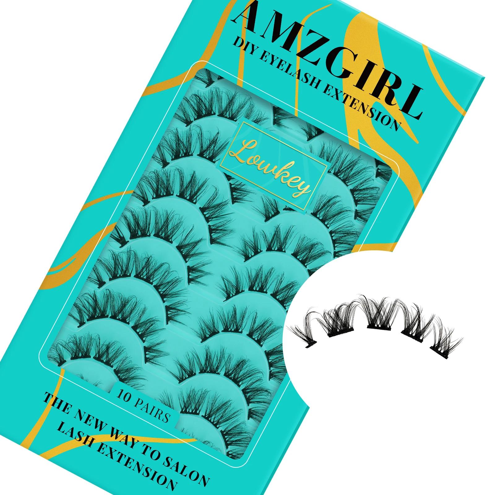 AMZGIATV-Extensions de cils à faire soi-même, grappes de cils, lspatule, maquillage, 10 paires