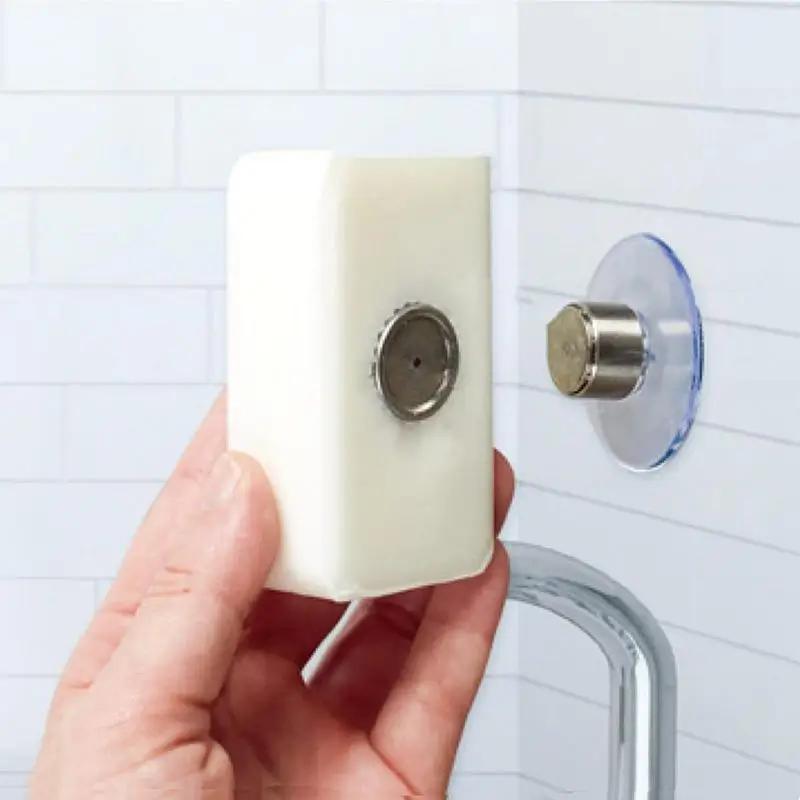 Porte-savon mural à ventouse, porte-savon avec aimant puissant, porte-savon suspendu amovible pour s