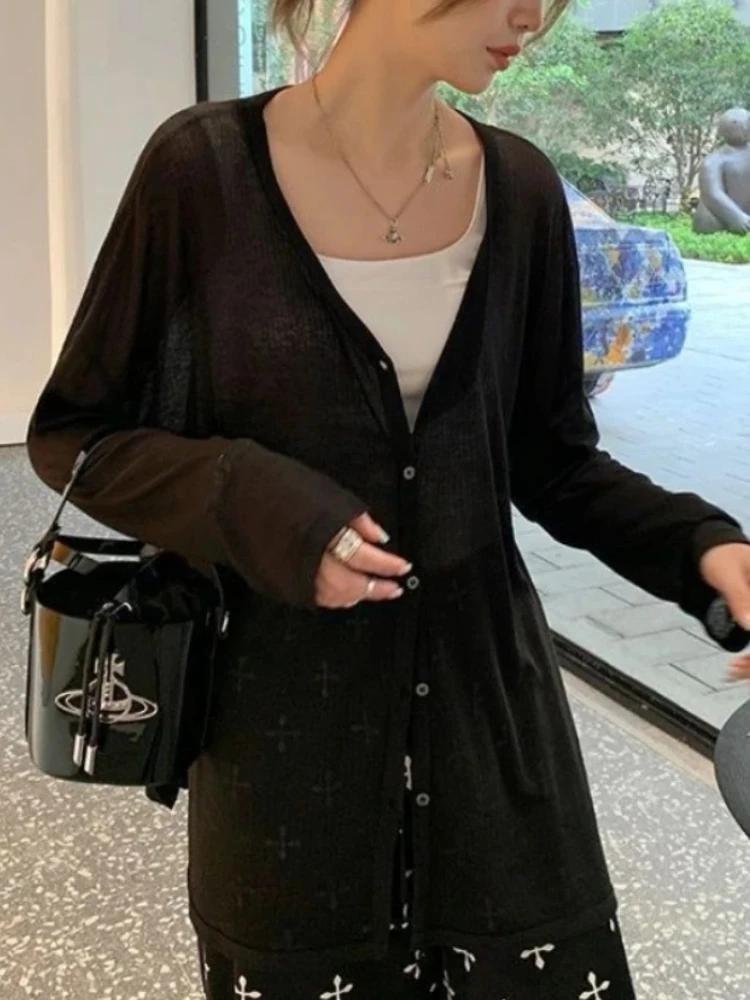 Cardigan femme nouveau col en v à manches longues femme chemise femme pulls Protection solaire femme