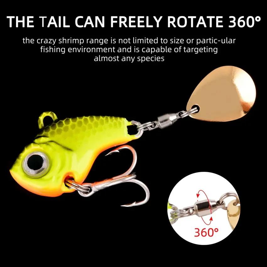 5 pièces/boîte rotatif métal VIB vibration appât Spinner cuillère leurres de pêche 5g-20g gabarits t